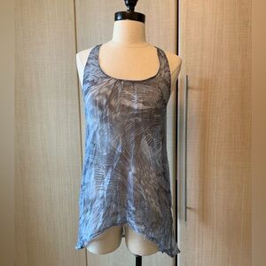 Women’s Italian maker high-low light racerback blue top blouse size small